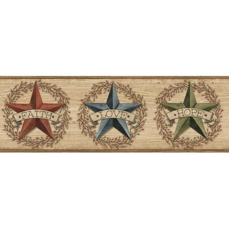 - Brewster Home Fashions The Cottage Faith Barn 30' x 6'' Figural Border Wallpaper