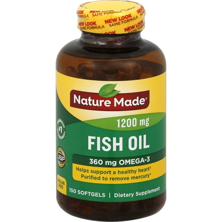 Nature Made Fish Oil Supplements 1200 mg Omega 3 Supplements for Healthy Heart Support Softgels - 150ct