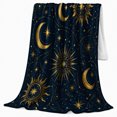 thumbnail image 2 of Vintage Astronomical Celestial Sun Moon, Mystical Celestial Art Scene, Warm Flannel Blanket for Home Library and Reading Nook, Celestial Art Lovers Housewarming Gift, Celestial Home Decor, 2 of 9