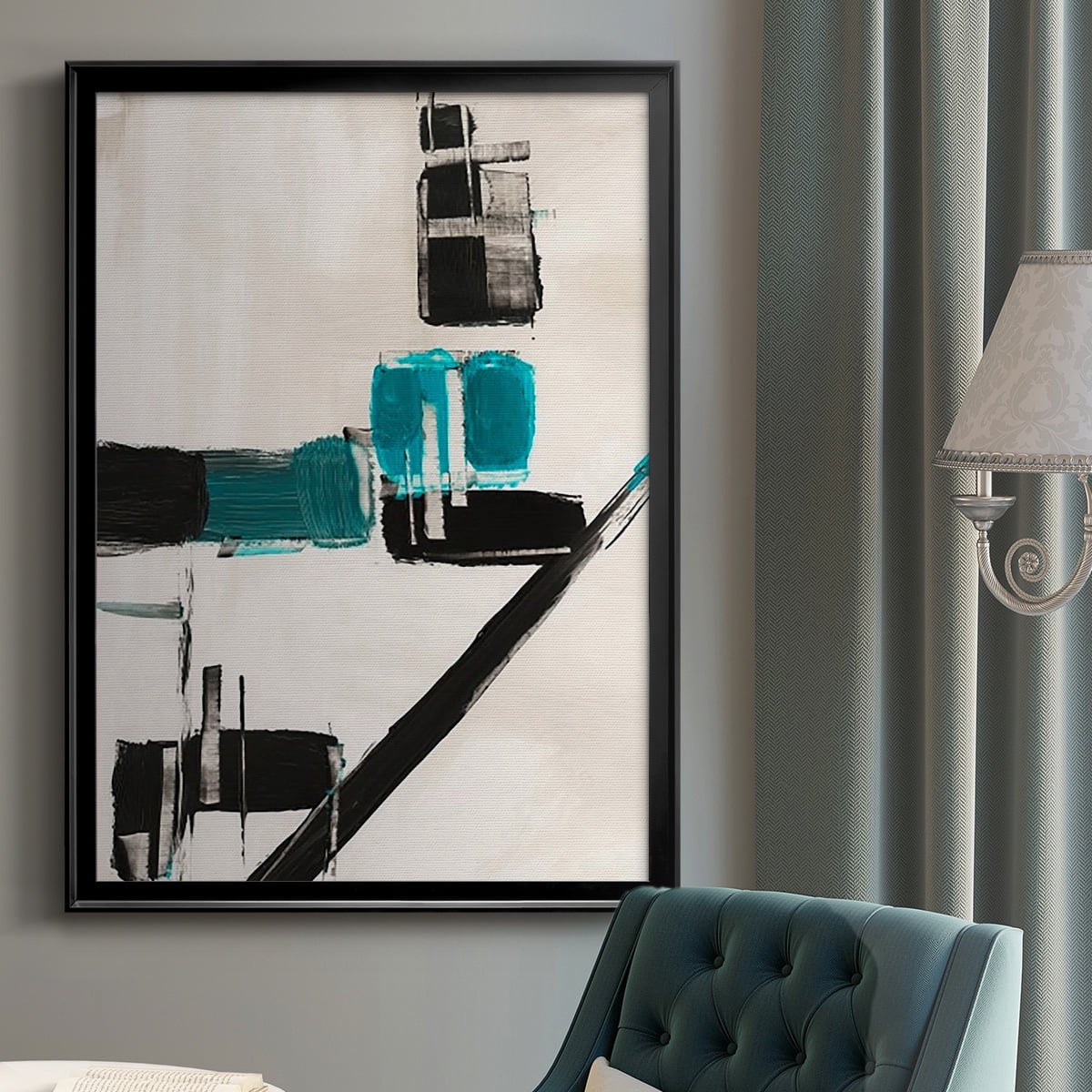 Geometry Notes I Premium Framed Print, in Gold, Black, or Silver - Ready to Hang