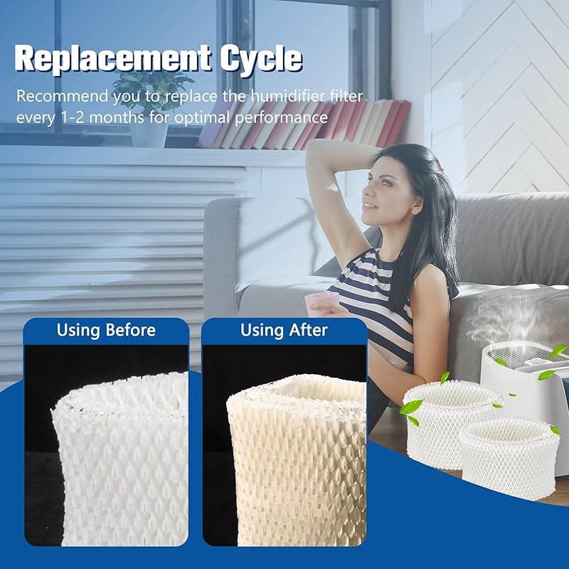 WF2 Humidifier Filter Replacement for Vicks Kaz Humidifier Starry Night Cool Mist V3500N V3700 V3100 V3900 Sunbeam 1118 1119 Honeywell HCM-300T HCM-350 WA-8D Enviracaire ECM-500 4 Pack
