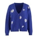thumbnail image 1 of Qarigey Pelusas Suéter de mujer Patrón de flores de invierno Estampado de manga larga Cuello en V Transpirable Lavable Casual Elegante Suéteres para Prendas para la parte del cuerpo Azul SG Qarigey AP012615-24, 1 of 6