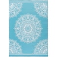 thumbnail image 3 of Alise Rugs Sundown Beach Medallion Indoor/Outdoor Area Rug Aqua/White 5' x 6'11'' 5' x 8' White, 3 of 5