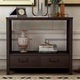 thumbnail image 2 of uhomepro Buffet Cabinet Sideboard Console Table for Entryway, Kitchen Storage Cabinet with 2 Drawers, Bottom Shelf, Home Furniture Console Table, Upgrade Solid Wood Frame & Legs, Espresso, 2 of 12