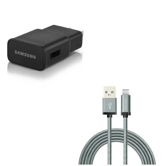 OEM Home Charger & 6ft USB Cable for Samsung Galaxy S22,Ultra,S21,Ultra,S20 Ultra,Plus,Fan Edition,FE 5G - Adaptive Fast USB   Type-C Charger Cord Combo