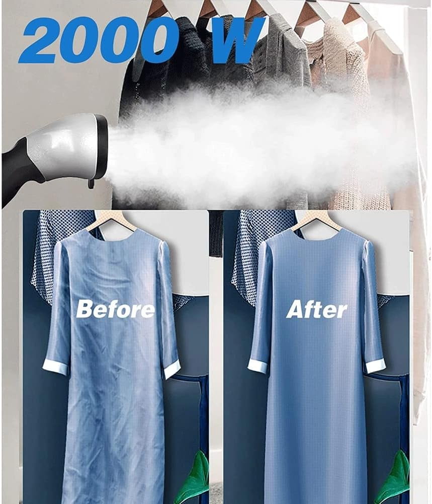 Clothes 2000W Vertical Garment Steamer, Professional Heavy Duty Clothes Steamer for Commercial,Home Handheld Clothes Steam Iron with 2L Water Tank (Silver)