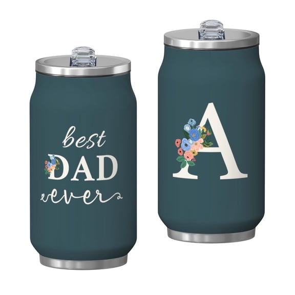 12 Oz Blue Coffee Travel Mug for Dad with Lid, Double Wall Vacuum Reusable Stainless Steel Water Bottle Leak Proof Insulated Hot Cold Coffee Cup Gift for Fathers Day(1pcs)