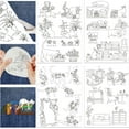 thumbnail image 1 of 4 Sheets Water Soluble Embroidery Stabilizers 11.69x8.27 Inches Stick and Stitch Embroidery Paper with Pre-Printed Cat Book Flower Plant Pattern for Hand Sewing Lover Beginners, 1 of 7