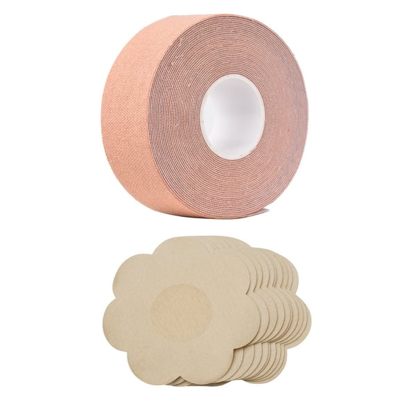 Amdohai Self-Adhesive Bra Sticker 5M Lift Tape Boob Tape Cloth Nipple Cover Lift up for Women Pasties Invisible Reusable Lift Nipple Covers