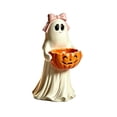 thumbnail image 5 of Halloween Ghost Candy Holder,Whimsical Spooky Cute Ghost Figurine, Friendly Boo Resin Candy Dish Ghost Serving Tray, Adorable Black Cat/Bow/Witch Hat Decor, Halloween Party Ornament, 5 of 6