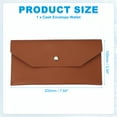 thumbnail image 2 of Uxcell Cash Envelope Wallet, Budget Cash Holder Reusable Money Bag Pouch Leather Money Organizer Pouch for Men Women Receipt Check Bill Travel Graduation Holidays, Brown, 2 of 6