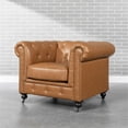 thumbnail image 4 of Pemberly Row Modern / Contemporary Armchair Caramel Tan Brown, 4 of 9
