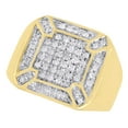 thumbnail image 3 of Diamond Pinky Ring 10K Yellow Gold Mens Round Cut Wide Square Pave Band 0.33 Ct., 3 of 5