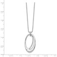 thumbnail image 2 of 925 Sterling Silver 18 Inch Oval Diamond Necklace 2 Extender Pendant Charm, 2 of 6