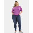 thumbnail image 3 of Terra & Sky Women's Plus Short Sleeve Boxy Tee, Sizes 0X-5X, 3 of 5