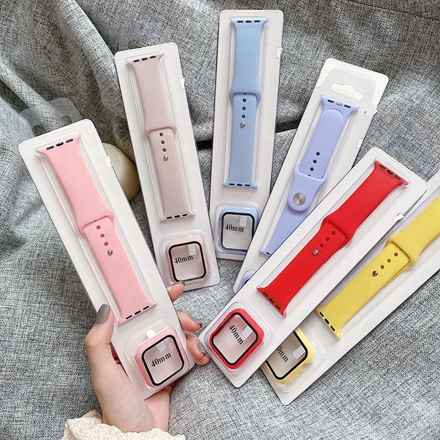 Más Nuevo Banda Transparente + Caso Para fou Apple Watch Series ultra 8 7 6 SE 5 4 44 Mm 42 Para i-watch Correa 3 2 1 38 40 De Plástico Gao Jiahui unisex