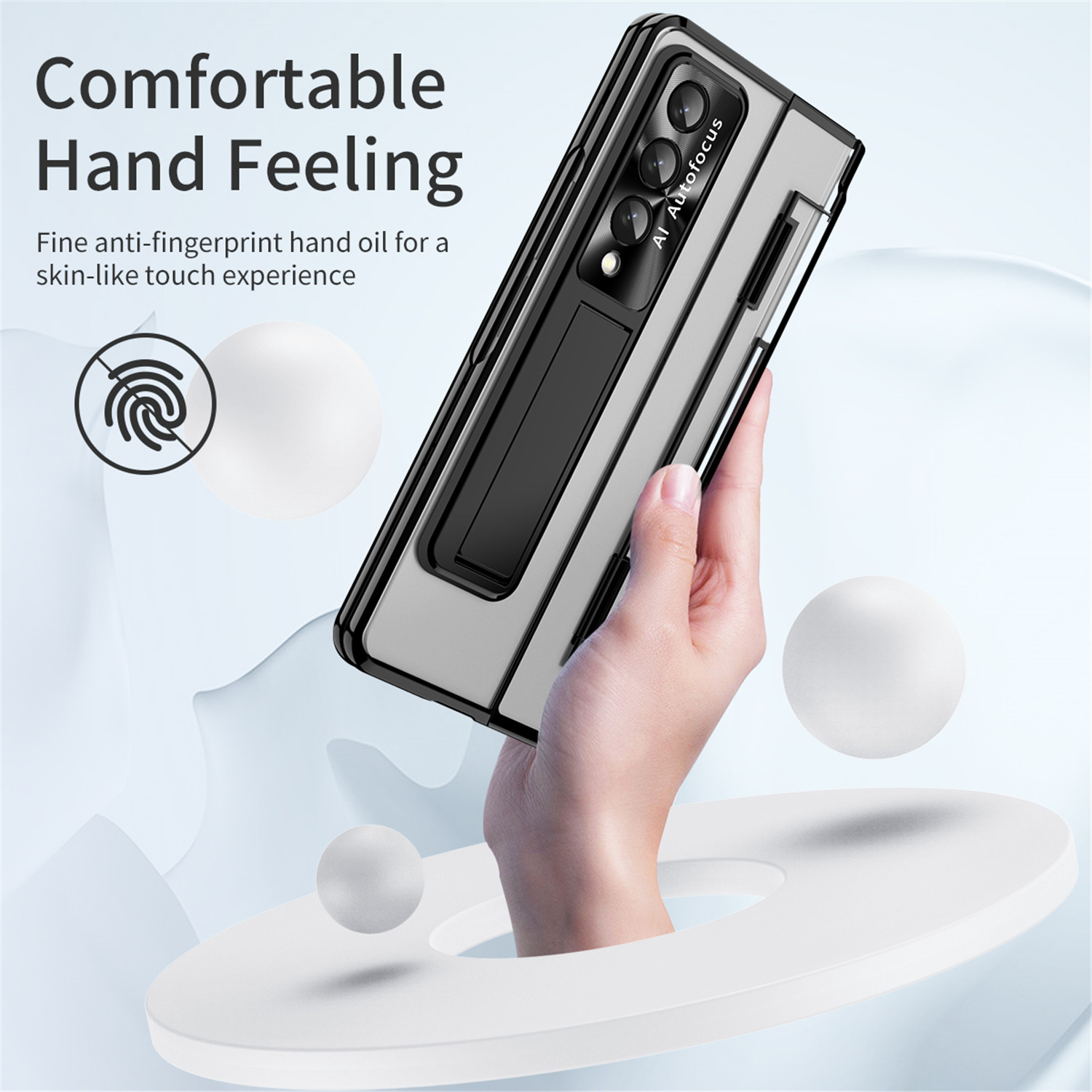 for Samsung Galaxy Z Fold 4 2022 Case, Luxury Plating Shockproof Drop Protection Phone Case for Samsung Galaxy Z Fold 4 5G 7.6 inch, Black