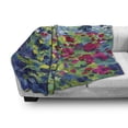 thumbnail image 3 of Art Soft Flannel Fleece Throw Blanket, Floral Field Vivid Toned Pastel Flourishing Fragrance Botany Summer Petals Picture, Cozy Plush for Indoor and Outdoor Use, 70" x 90", Multicolor, by Ambesonne, 3 of 6