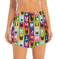 thumbnail image 2 of KLL Colorful Bulldog Pattern Shorts Women,Athletic Shorts High Waisted Running Shorts Pocket Sporty Short Gym Elastic Workout Shorts-XX-Large, 2 of 7