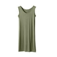 thumbnail image 2 of Lorytime Womens Nightgowns Soft for Older Women Midi Sleeveless Model Pajamas Dress V Neck Solid Sleepshirts Nightgowns Tank Racerback Sleepdress Comfy Lounge Nightdress Green XL, 2 of 6