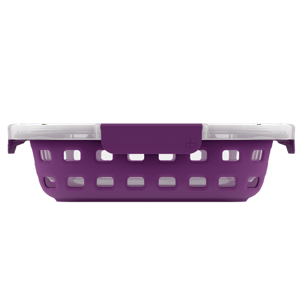 Ello Glass 2 Qt 8x8 Plum Purple Duraglass Baking Dish with Oven Safe