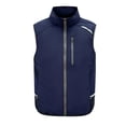 thumbnail image 3 of Men's Stand Collar Air Conditioning Jacket Nylon Spandex Sleeveless Vest Breathable Quick Dry Lightweight for Hiking Fishing Travel Workout Outdoor | Zenithor,Dark Blue M, 3 of 9