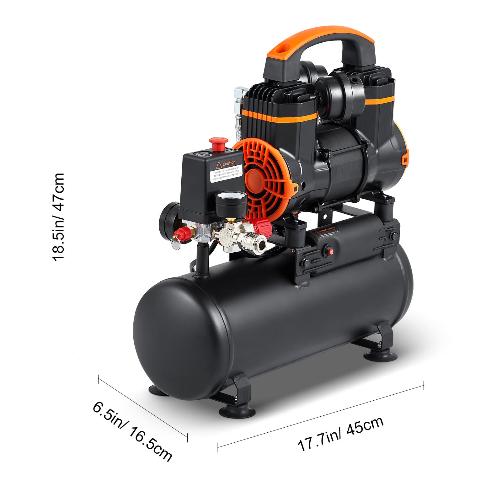 BENTISM Air Compressor Oil-Free 2.1 Gallon 1.2HP 116 PSI 2.2 CFM Ultra Quiet 70dB Steel Tank, Portable Black