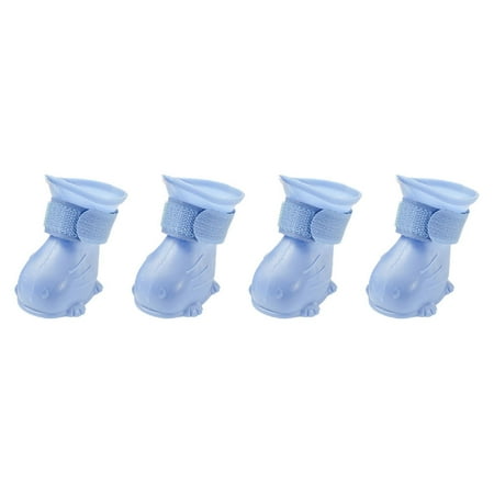 unbranded 4pcs Comfortable Pet Boots Puppy Rain Shoes for Outdoor Supple Dog Rain Shoes
