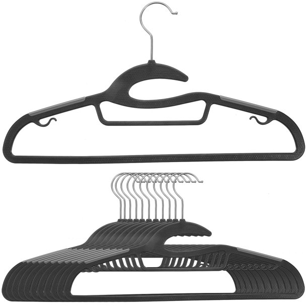 COSMOBETTY 10Ud Hangers Negros Para Ropa Resistentes Antideslizantes Y De Espacio
