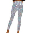 thumbnail image 3 of QATAINLAV Womens Yoga Leggings Slim Fit High Waisted Seamless Workout Tights Trendy Glitter Sequin Print Athletic Pants for 2025 New Years Eve Party Multicolor M Mother's Day Gifts, 3 of 6
