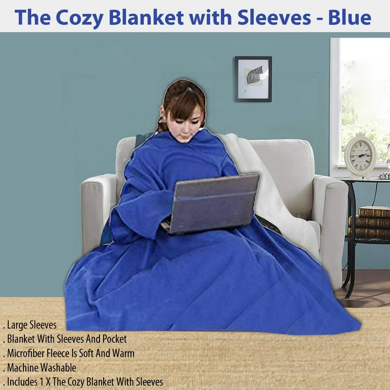 Cozy blanket 2025 with sleeves