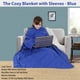 thumbnail image 4 of Manta acogedora Cozy Blanket azul con mangas y bolsillo DE microfibra, 4 of 4