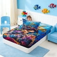 thumbnail image 4 of Manfei Sea Turtle Twin Sheet Sets for Kids Boys and Girls, Colorful Coral Bedding 3 Pieces, 1 Flat Sheet, 1 Fitted Sheet and 1 Pillowcase, 4 of 6