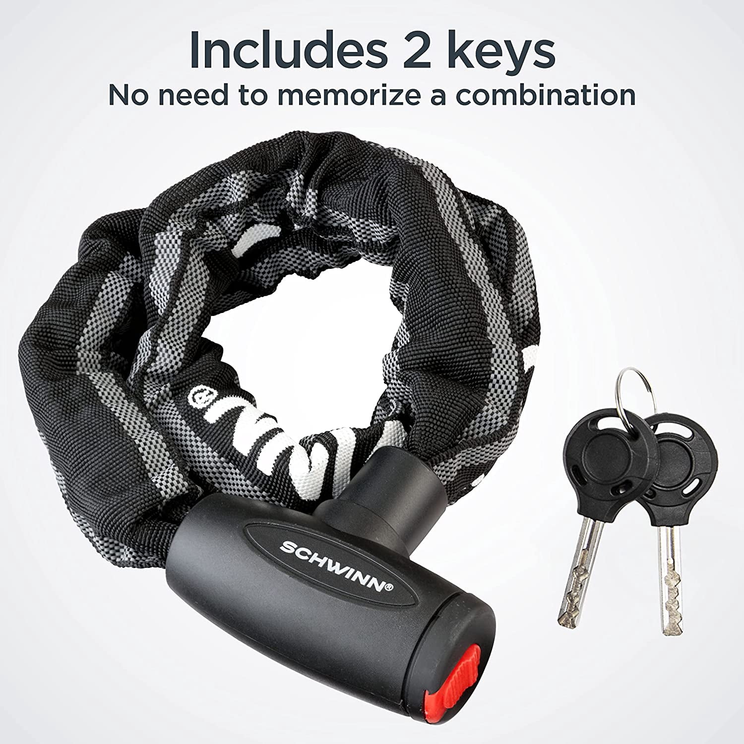 Schwinn Bike Locks Heavy Duty Anti Theft, Lock for Outdoor Equipment and Bicycle Security Level 4/Key Lock 3 Foot/8mm Chain