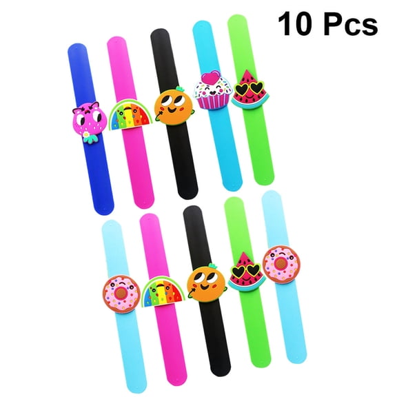 KALLORY Silicone Snap Bracelets for Kids Fun Assorted Color Wristbands Celebrate Carnival Party Gifts One Size Fits Most Kids