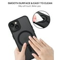 thumbnail image 3 of DOMAVER Magnetic iPhone 14 Plus Case / iPhone 15 Plus Case (6.7") - Slim Fit Matte Translucent Cover | MagSafe Compatible | Shockproof Anti-Yellowing | Black, 3 of 10