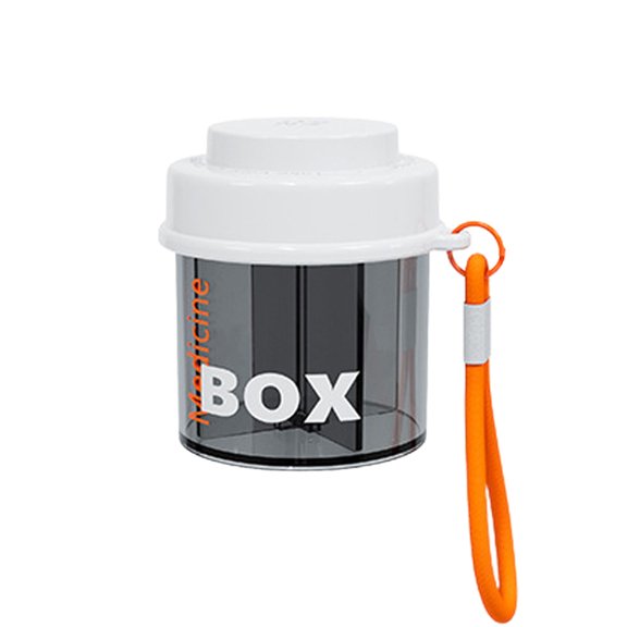 Portable Weekly Medication Dispenser Box, 3-Meals-a-Day Mini Plastic Organizer, Orange/Green/White Multi-Compartment Pill Box, Smooth Edge Anti-Hurt Design, Pocket-Sized Sealed Medication Holder