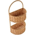thumbnail image 6 of Raindrops Hanging Flower Basket for Laundry Vintage Style PP and Iron Material Light Brown Doublelayer Storage 10.2x5.9x15.7 Inches, 6 of 8