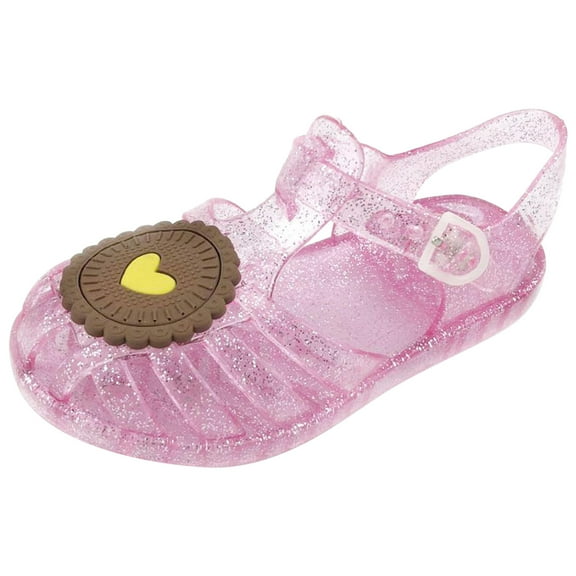 Zwiiyzr Toddler Girls Jelly Sandal for 2-3 Years Old Hollow Out Non-slip Cute Fruit Soft Sole Beach Roman Sandals Pink