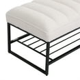 thumbnail image 5 of Tufted Bench With Metal ShelfUpholstered Benches End Of Bed Ottoman For Bedroom LivingEntryway, 5 of 8