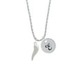 thumbnail image 2 of Delight Jewelry Good Luck Italian Horn Silvertone Script Initial Disc - E - Charm Necklace, 20"+3", 2 of 4