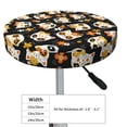 thumbnail image 4 of Kdxio Flower Fox Print Stool Covers Round,Stretch Round Bar Stool Covers Washable Bar Stool Cushion Slipcover for 12-15 Inch Chair, 4 of 7