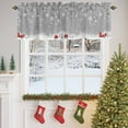 thumbnail image 3 of Curtain Valance for Windows,Red Gray Xmas Balls Kitchen Valances Rod Pocket Short Curtains,Abstract Winter Snowflakes Window Treatment Panel for Bedroom Bathroom 54x18in, 3 of 7