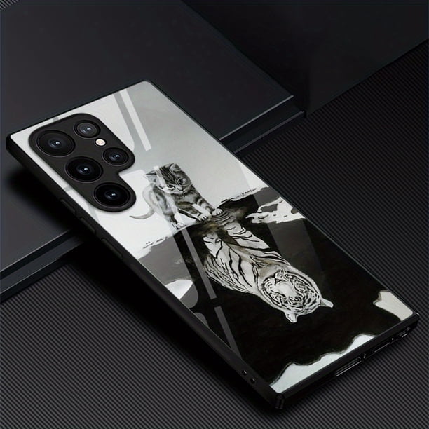 Tiger Pattern Anti-Fall Tempered Glass Phone Case for Samsung S23 Series - Stand Out From the Crowd!