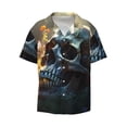 thumbnail image 3 of Goofa Flower Field Skull Printed Men's Casual Short-sleeved Shirt,Lightweight Breathable Button-down,Summer Casual men's top,Versatile Fashion shirt-3X-Large, 3 of 7