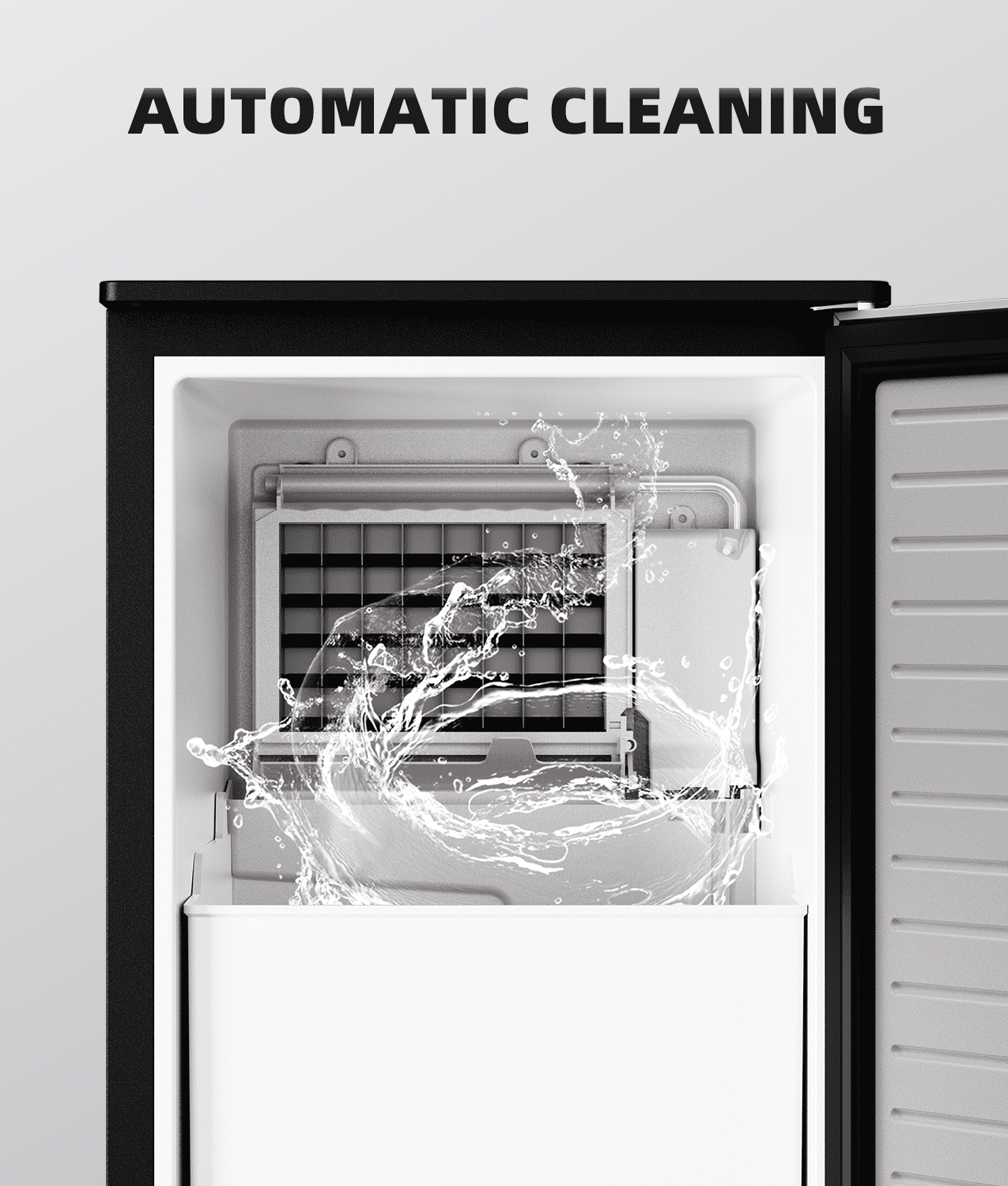 Ecozy Chillio Under Counter Commercial Ice Maker, Produces 80 lbs/24H with 24 lbs Storage Capacity, Built-In or Freestanding Design, Features Auto Self-Cleaning, 24H Timer, Smart LCD Control Panel