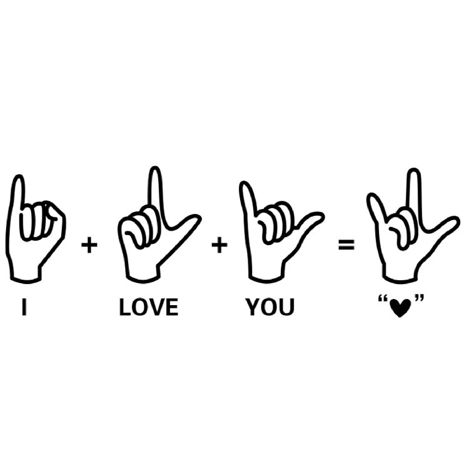 LYCAQL DIY Black I Love You Gesture Acrylic Wall Decoration Sticker