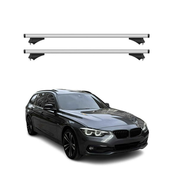 OMAC Cross Bars Roof Racks Aluminium for BMW 3 Series F31 Wagon 2015-2019 Silver 2Pcs