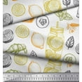 thumbnail image 3 of Soimoi polyester Crepe Fabric Lemon Slice Jar,Cucumber & Ginger Vegetable Print Sewing Fabric Yard 52 Inch Wide, 3 of 3