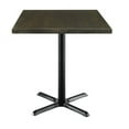 thumbnail image 4 of KFI Studios Urban Loft 3.5' Square Dining Table, Barnwood, X Base, 4 of 7